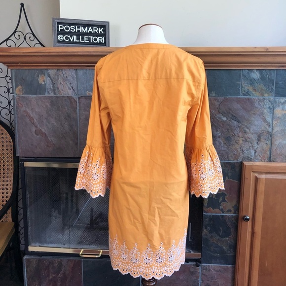 J. Crew Eyelet Bell Sleeve Button Down Dress - Picture 4 of 8